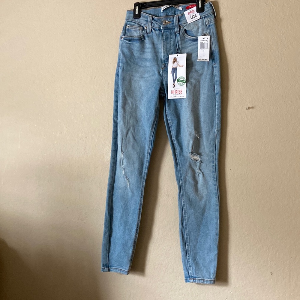 Celebrity pink high-rise ankle skinny jeans